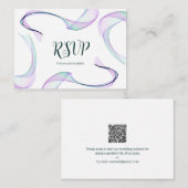 Monster paarse QR-code RSVP Informatiekaartje (Voorkant / Achterkant)