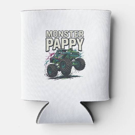 Monster Pappy Monster Truck Oude Vector Ontwerp_ Blikjeskoeler (Voorkant)