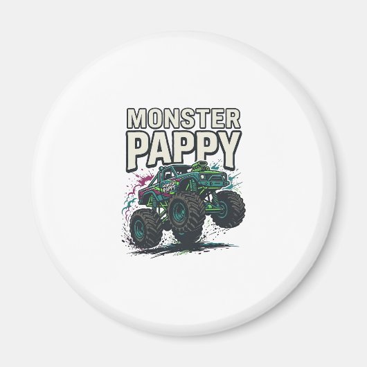 Monster Pappy Monster Truck Oude Vector Ontwerp_ Magneet (Voorkant)