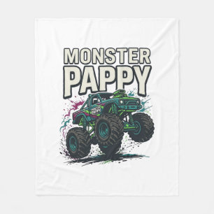 Monster Pappy Monster Truck Ouderwetse Vector Ontw Fleece Deken