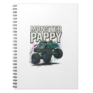 Monster Pappy Monster Truck Ouderwetse Vector Ontw Notitieboek