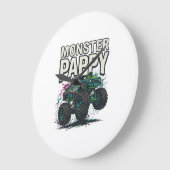 Monster Pappy Monstertruck Vintage Vectorontwerp_ Grote Klok (Hoek)