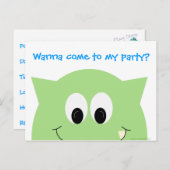 Monster Party Briefkaart Uitnodiging (Voorkant / Achterkant)