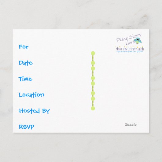 Monster Party Briefkaart Uitnodiging (Achterkant)