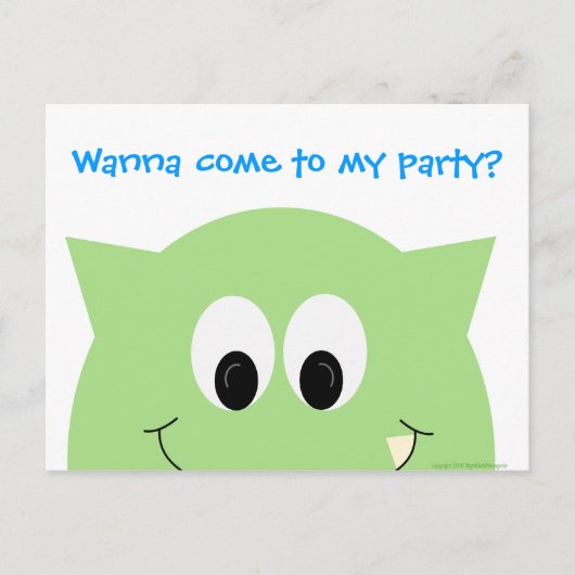 Monster Party Briefkaart Uitnodiging (Voorkant)