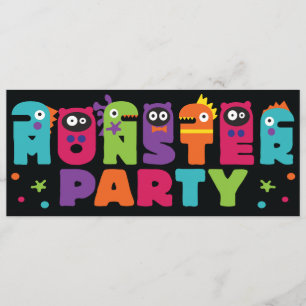 Monster Party Invitation Kaart