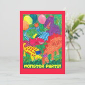 Monster Party Invitation Kaart (Staand voorkant)