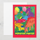 Monster Party Invitation Kaart (Voorkant / Achterkant)