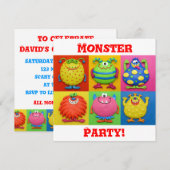 Monster Party Kaart (Voorkant / Achterkant)