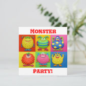 Monster Party Kaart (Staand voorkant)
