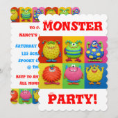Monster Party Kaart (Voorkant / Achterkant)