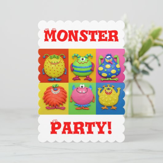 Monster Party Kaart (Staand voorkant)