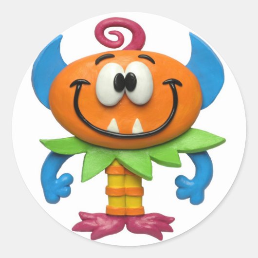 Monster Party Ronde Sticker (Voorkant)