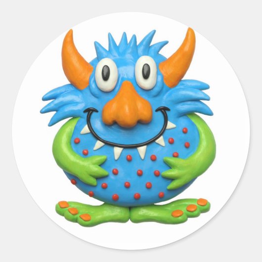 Monster Party Ronde Sticker (Voorkant)