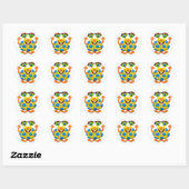 Monster Party Ronde Sticker (Vel)
