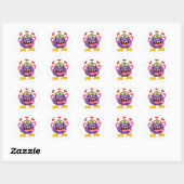 Monster Party Ronde Sticker (Vel)