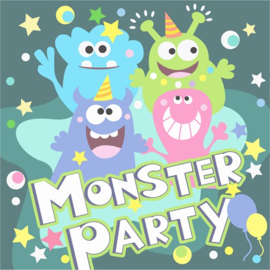Monster Party Sticker (Voorkant)