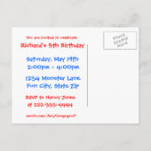 Monster Party Uitnodiging Briefkaart (Achterkant)