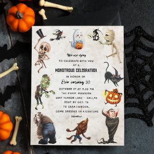Monster Party Uitnodiging - Monsterachtige Hallowe