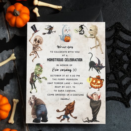 Monster Party Uitnodiging - Monsterachtige Hallowe