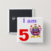 Monster Party Vierkante Button 5,1 Cm (Voorkant /achterkant)