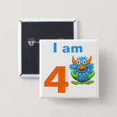 Monster Party Vierkante Button 5,1 Cm (Voorkant /achterkant)