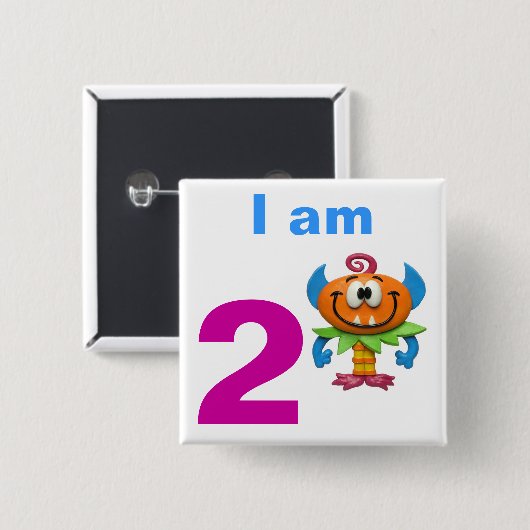 Monster Party Vierkante Button 5,1 Cm (Voorkant /achterkant)