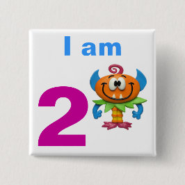 Monster Party Vierkante Button 5,1 Cm