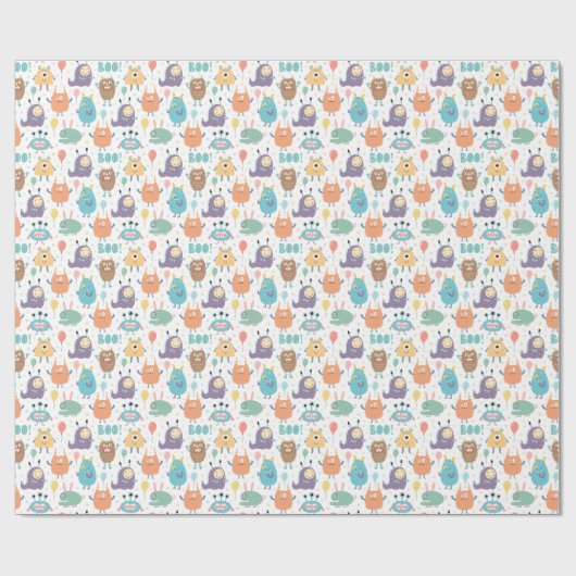 Monster Party Wrapping Paper Cadeaupapier (Vlak)