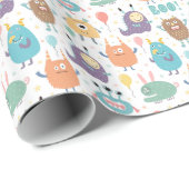 Monster Party Wrapping Paper Cadeaupapier (Rol Hoek)
