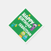 Monster plezier een jaar oude verjaardag gepersona servet (Hoek)