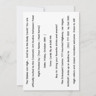 Monster Poker Halloween Casino Feest Uitnodiging