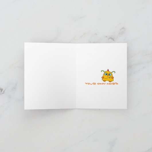 Monster Potato Happy Birthday Cake Kaart (Binnen)