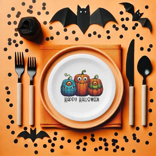 Monster Pumkins Papieren Bordje