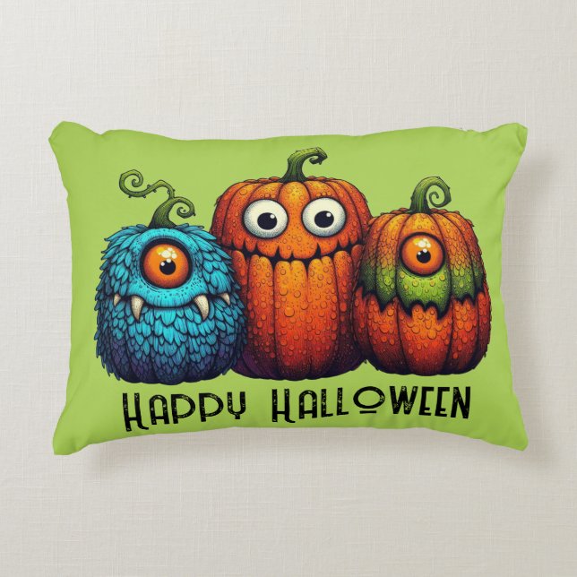Monster Pumpkins Accent Kussen (Voorkant)