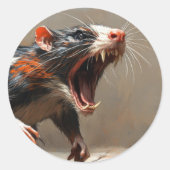 Monster rat wezen ronde sticker (Voorkant)