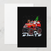 Monster Red Truck With Santa, Christmas Tree, Rein Kaart (Voorkant / Achterkant)