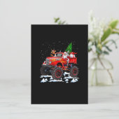 Monster Red Truck With Santa, Christmas Tree, Rein Kaart (Staand voorkant)