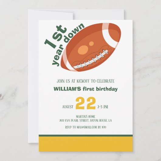 Monster Retro Football Eerste jaar Down 1st Verjaa Kaart (Voorkant)