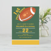 Monster Retro Football Eerste jaar Down 1st Verjaa Kaart (Staand voorkant)