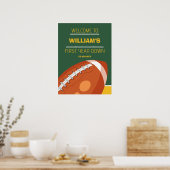 Monster Retro Football Eerste jaar Down 1st Verjaa Poster (Keuken)