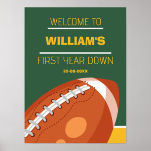Monster Retro Football Eerste jaar Down 1st Verjaa Poster