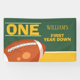 Monster Retro Football Eerste jaar Down 1st Verjaa Spandoek
