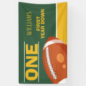 Monster Retro Football Eerste jaar Down 1st Verjaa Spandoek (Verticaal)