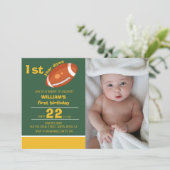 Monster Retro Football Eerste jaar Down Verjaardag Kaart (Staand voorkant)