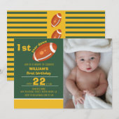 Monster Retro Football Eerste jaar Down Verjaardag Kaart (Voorkant / Achterkant)