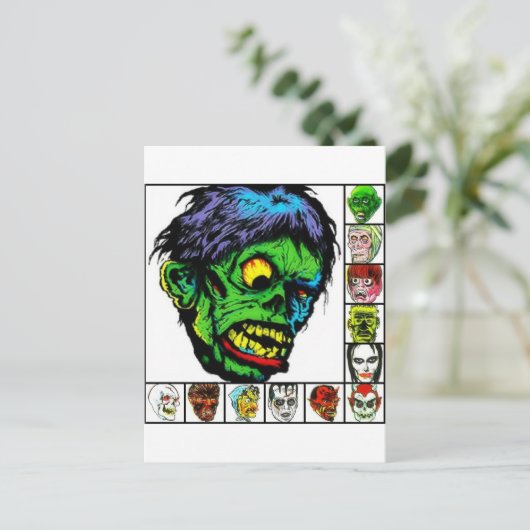 Monster Retro monsters Briefkaart (Staand voorkant)