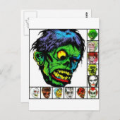 Monster Retro monsters Briefkaart (Voorkant / Achterkant)