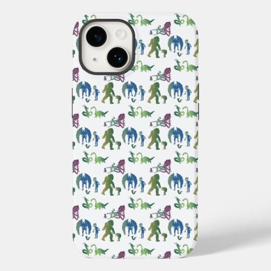 Monster Reunion Funny Ombre Creature Blue Green Case-Mate iPhone Case (Achterkant)