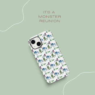 Monster Reunion Funny Ombre Creature Blue Green Case-Mate iPhone 14 Hoesje